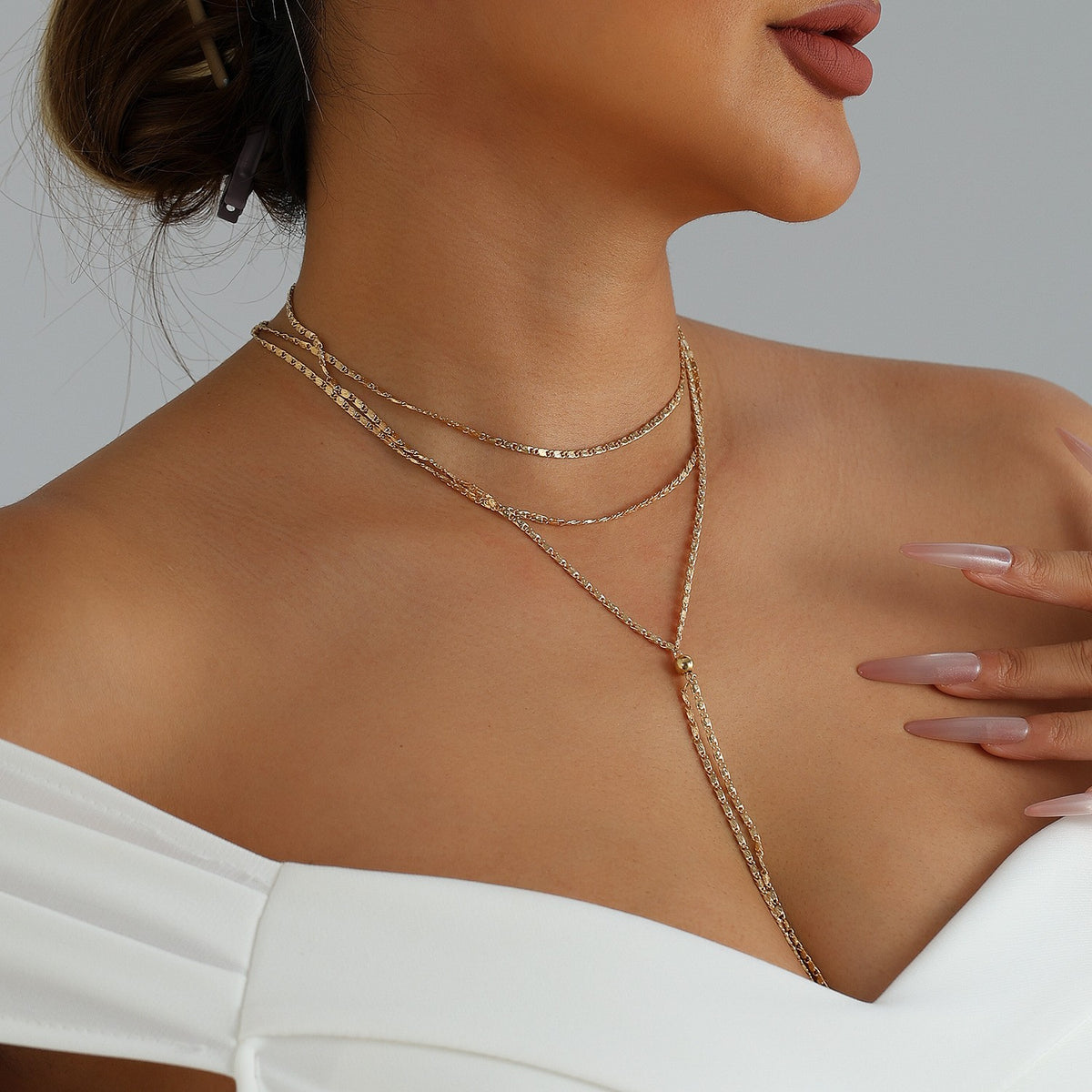Dainty Layered Y-Drop Chain Necklace