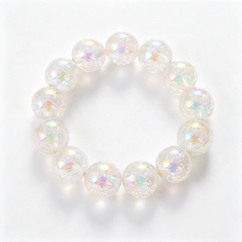 Sweet Iridescent Crackle Resin Bracelet Stack