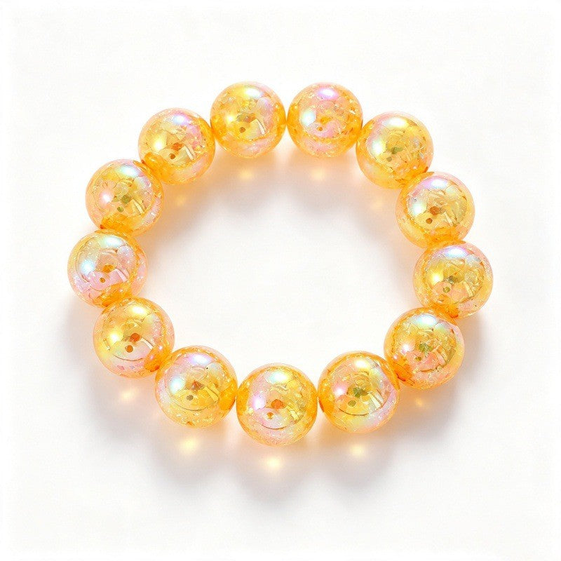 Sweet Iridescent Crackle Resin Bracelet Stack
