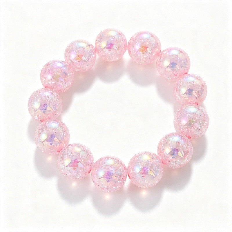Sweet Iridescent Crackle Resin Bracelet Stack
