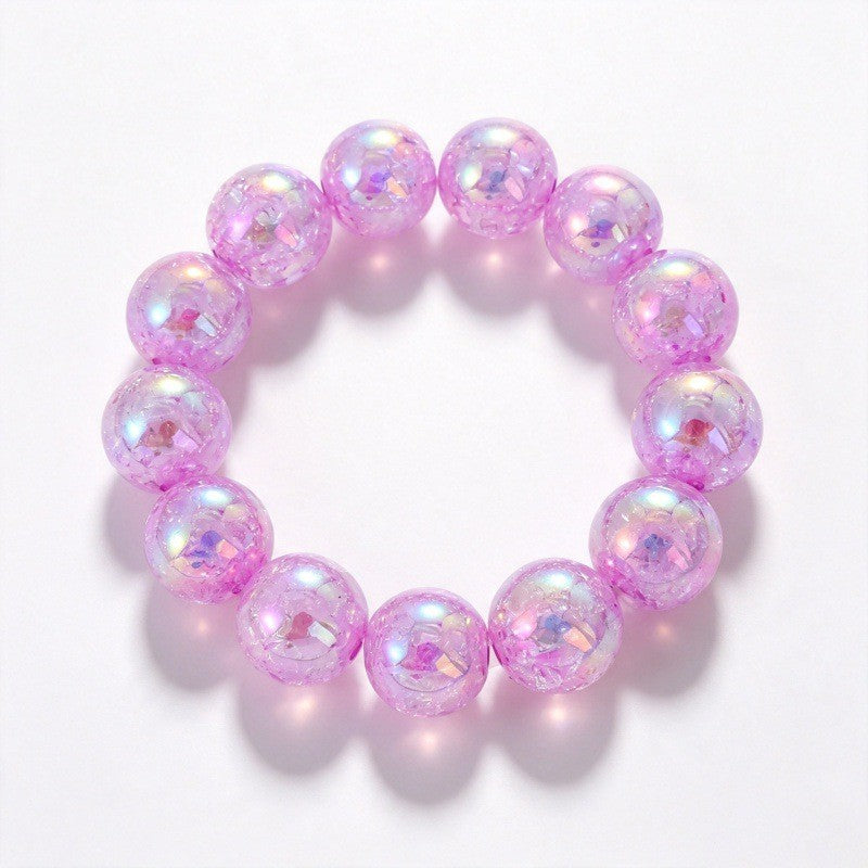 Sweet Iridescent Crackle Resin Bracelet Stack