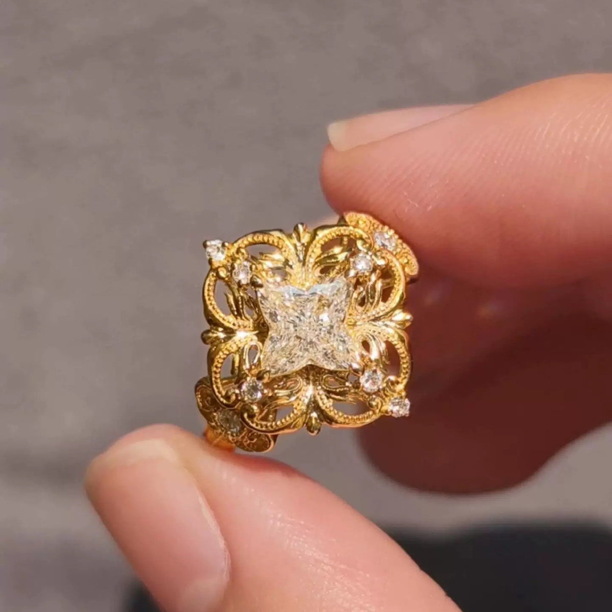 Romantic Vintage Filigree Star Ring