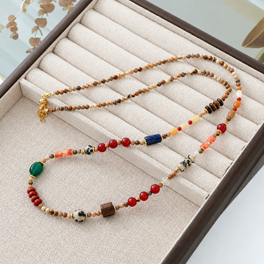 Boho Mixed Stone Bead Necklace