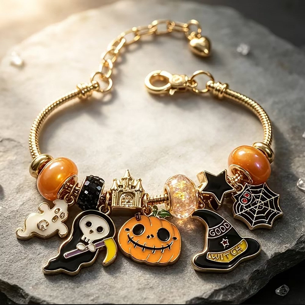 Dainty Halloween Enamel Charm Bracelet