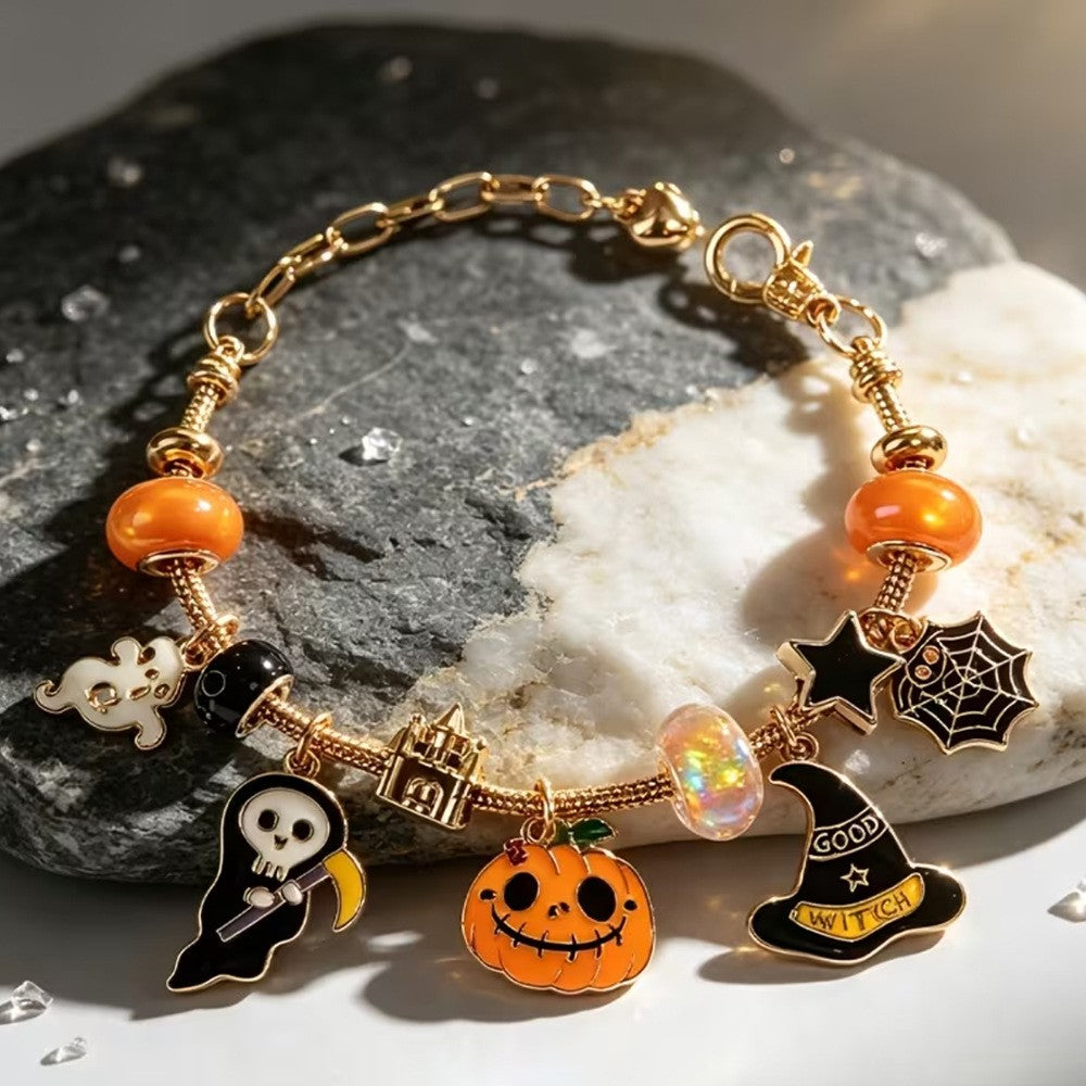 Dainty Halloween Enamel Charm Bracelet
