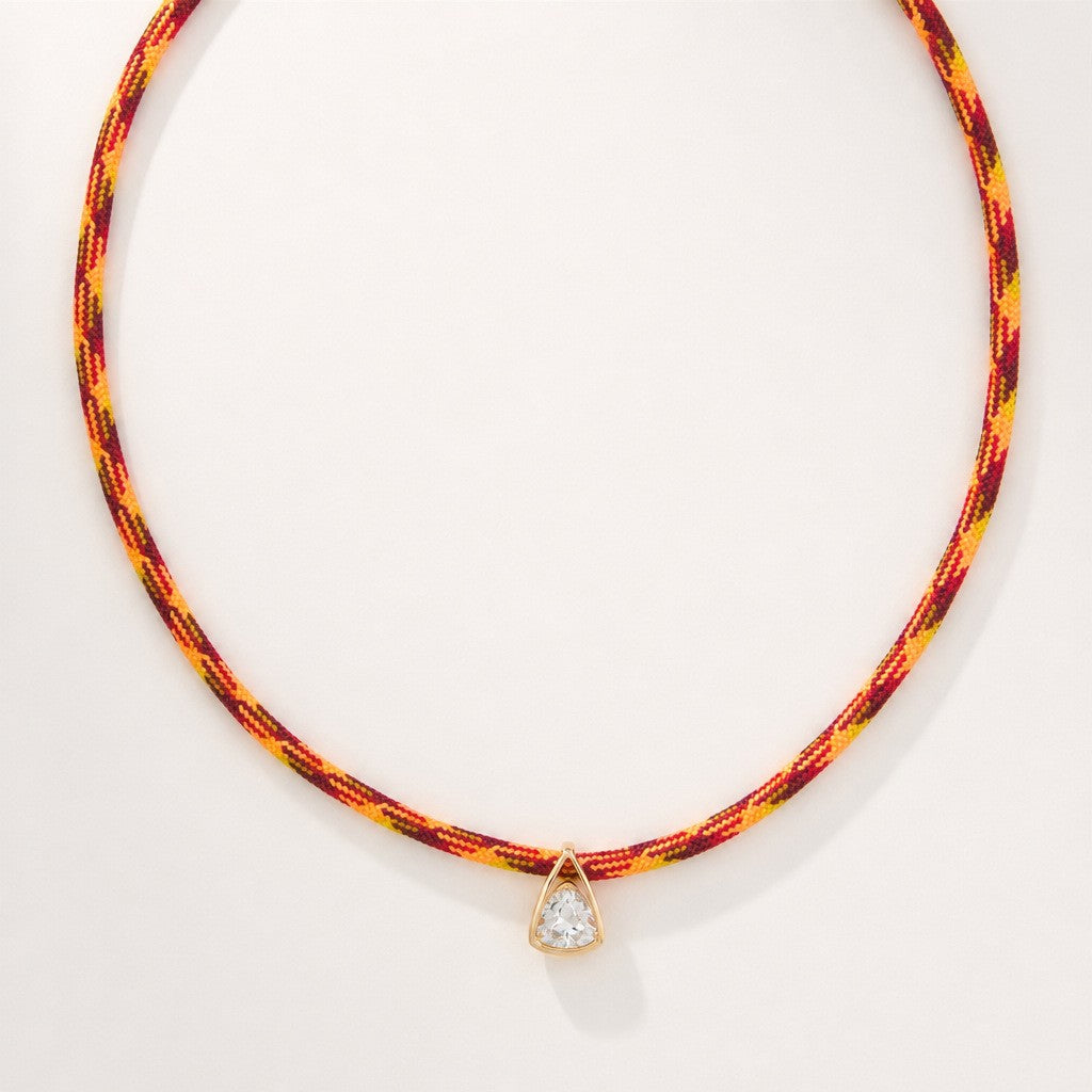 Boho Colorblock Woven Cord Necklace