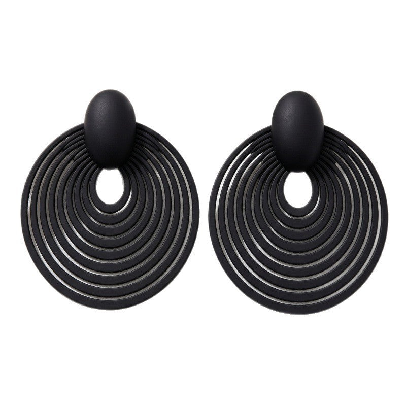 Classy Geometric Concentric Circle Earrings
