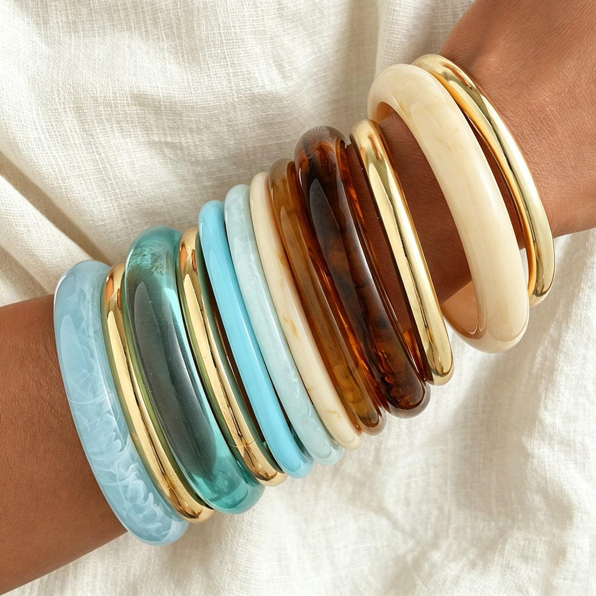Classy Multi-Color Acrylic Bangle Set