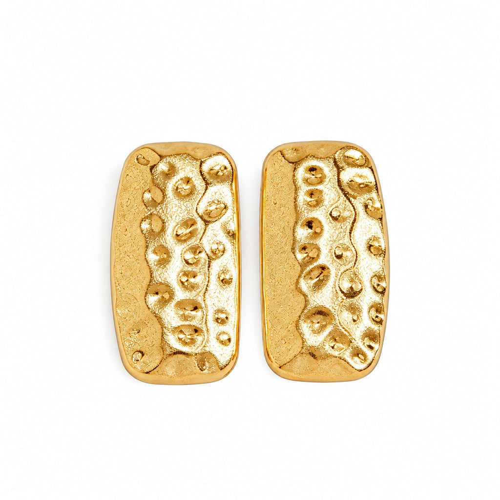 Classy Textured Rectangle Stud Earrings