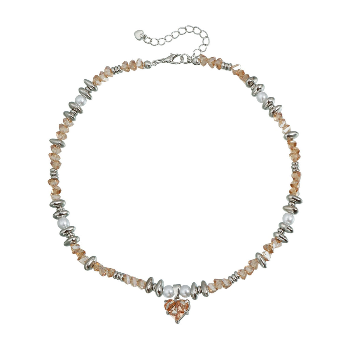 Romantic Red Crystal Heart Choker Necklace
