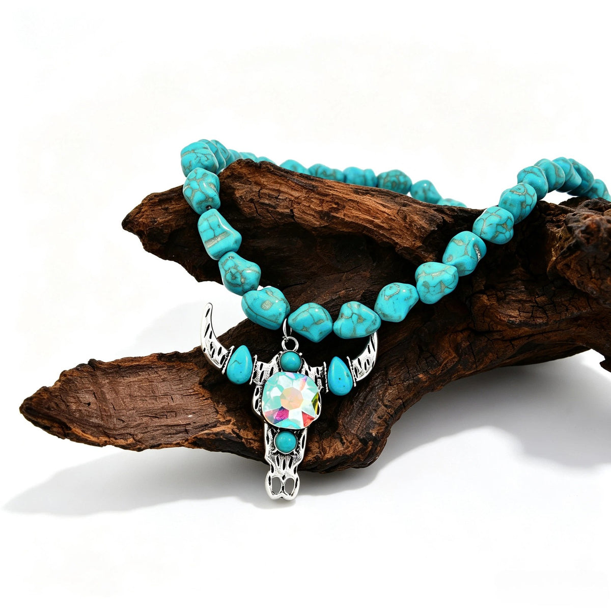 Vintage Turquoise Animal Charm Necklace