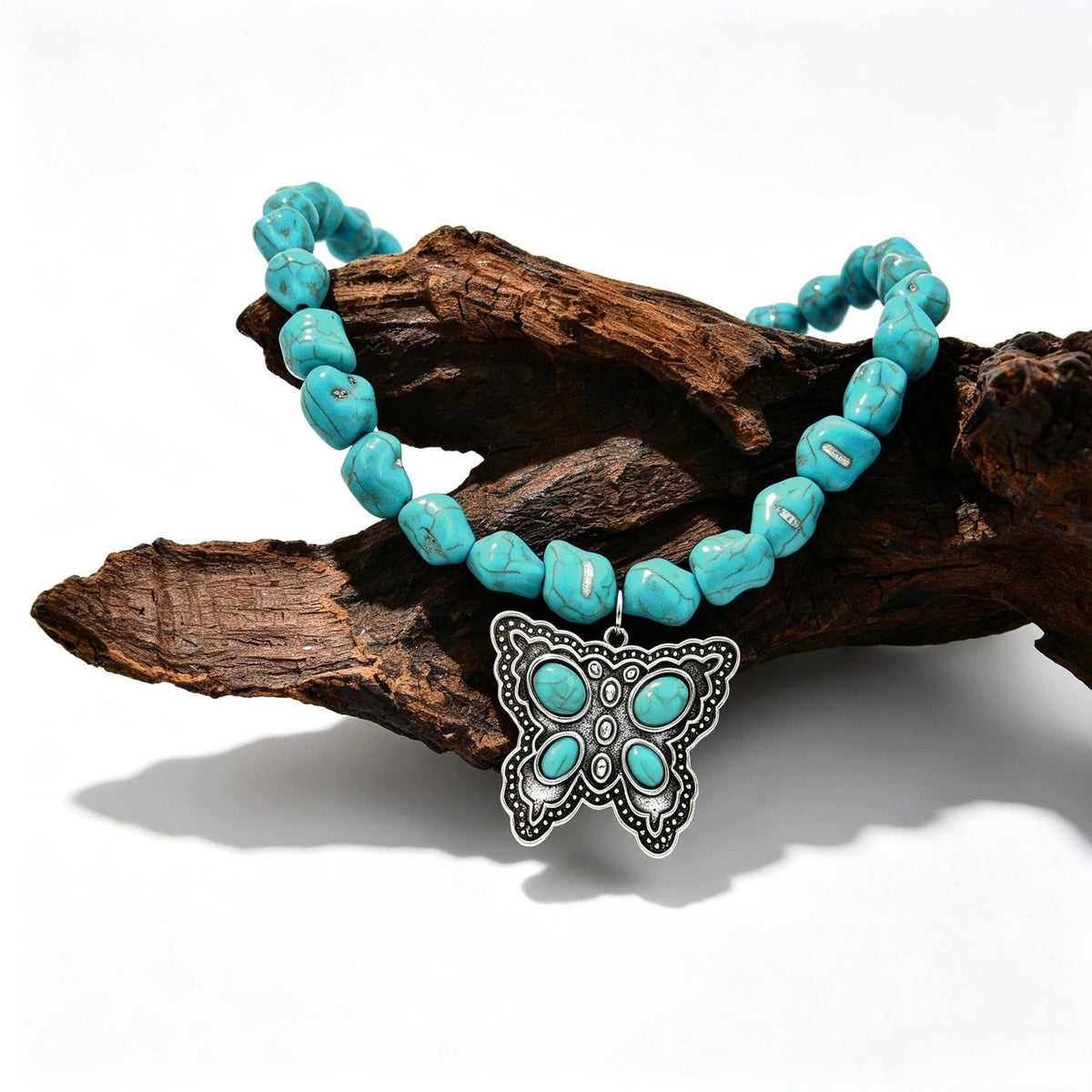 Vintage Turquoise Animal Charm Necklace
