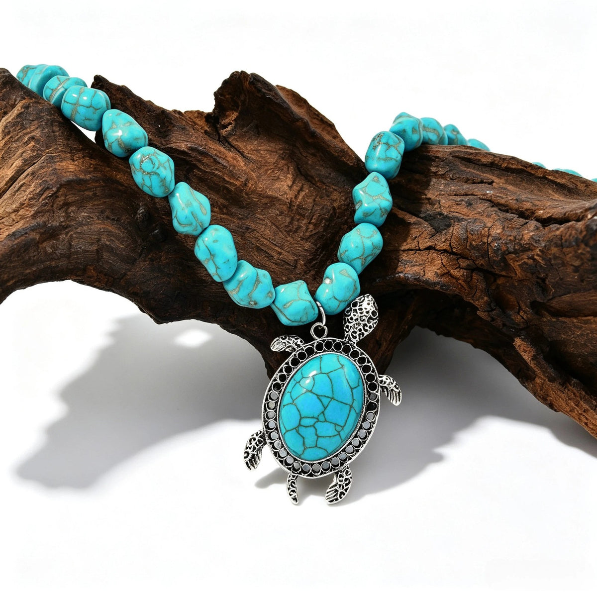 Vintage Turquoise Animal Charm Necklace