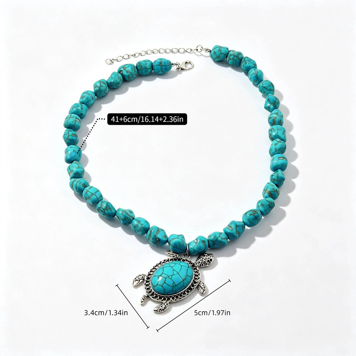 Vintage Turquoise Animal Charm Necklace