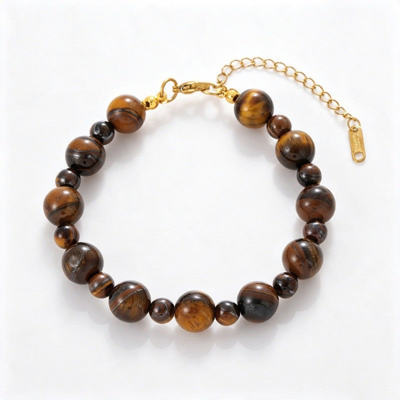 Vintage Tiger Eye Bead Necklace & Bracelet Set