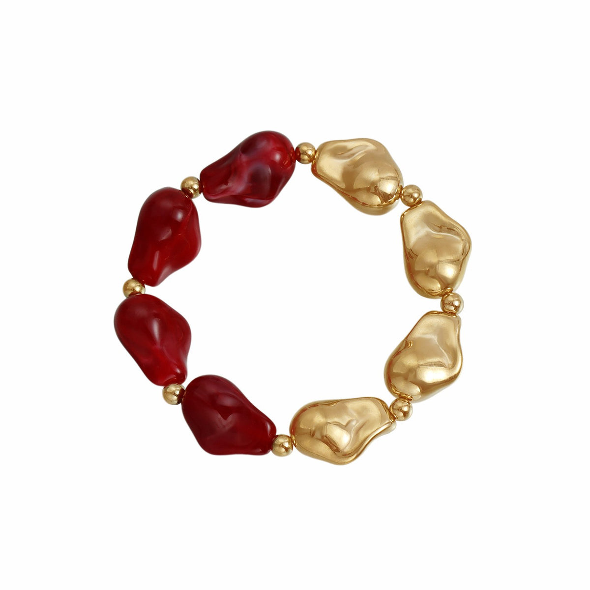 Classy Red Irregular Nugget Necklace