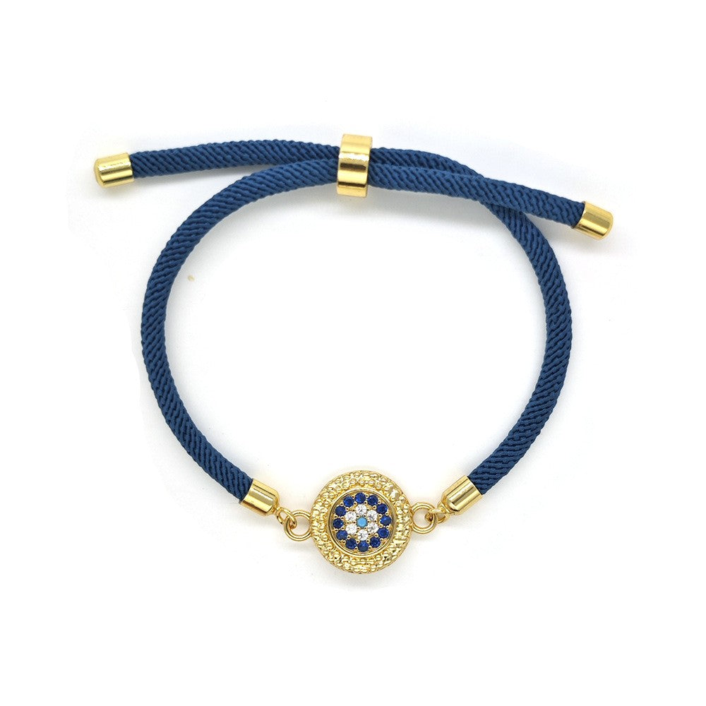 18k Boho Woven Evil Eye Bracelet Set