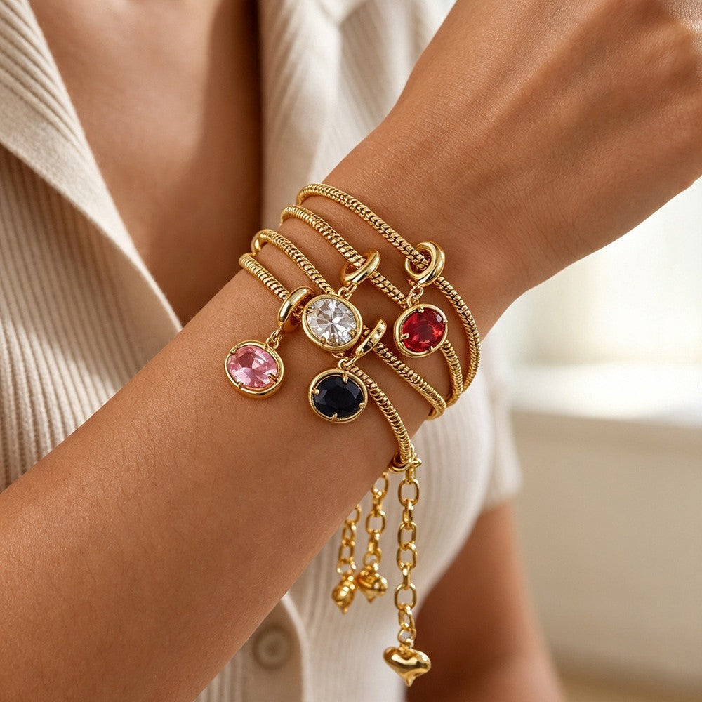 Classy Multi-Color CZ Snake Chain Bracelet