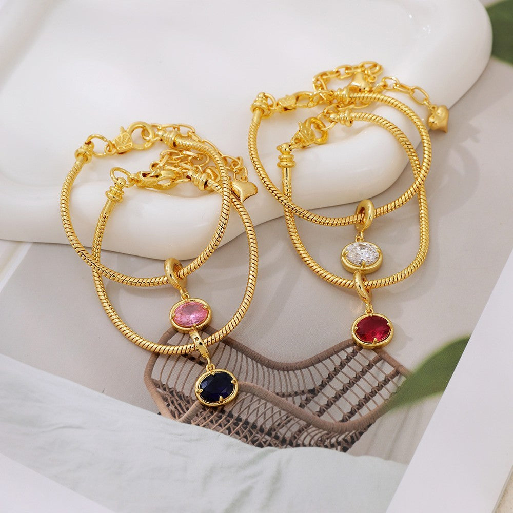 Classy Multi-Color CZ Snake Chain Bracelet