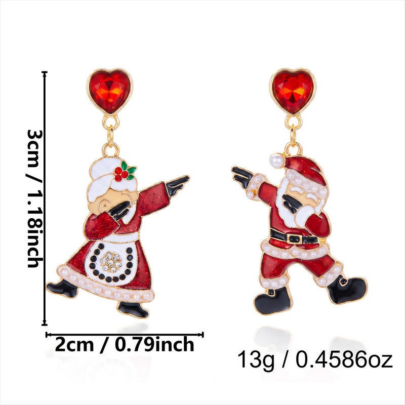 Festive Enamel Gingerbread House Dangle Earrings