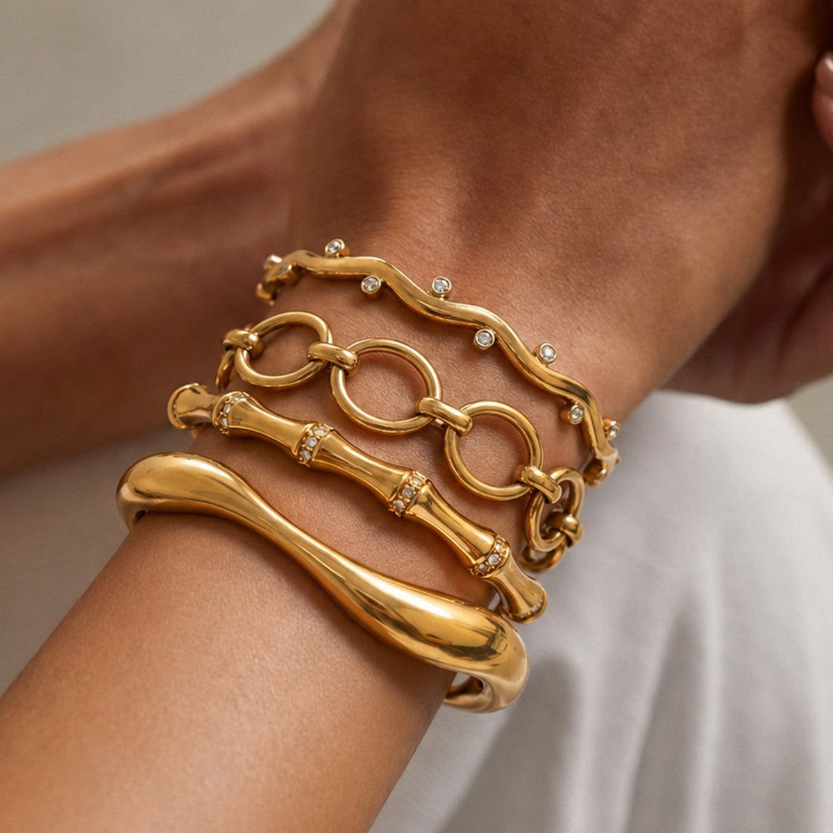 Classy Mixed Motif Stack Bracelet Set