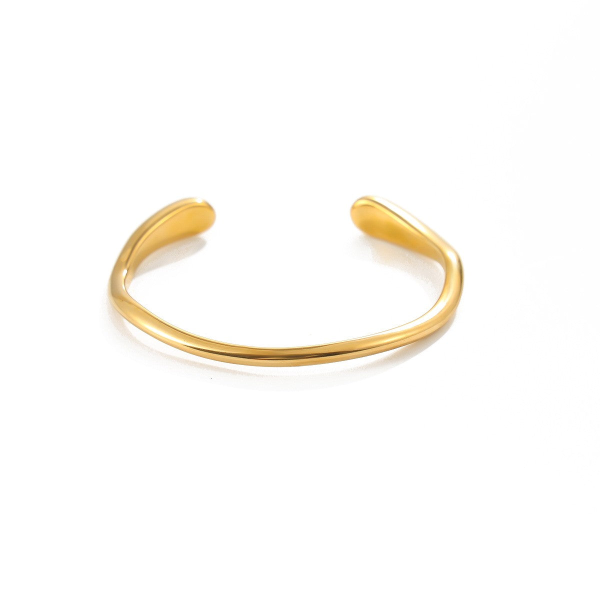 Classy Sculptural Wave Open Cuff Bracelet