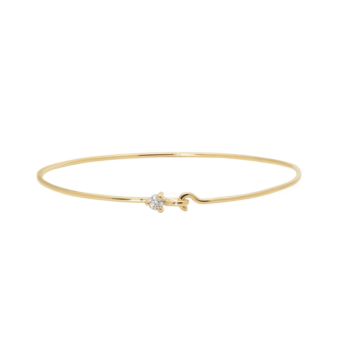Dainty Mixed Cut CZ Hook Bangle
