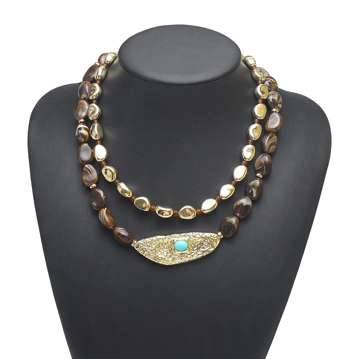 Boho Vintage Red Beaded Layered Necklace