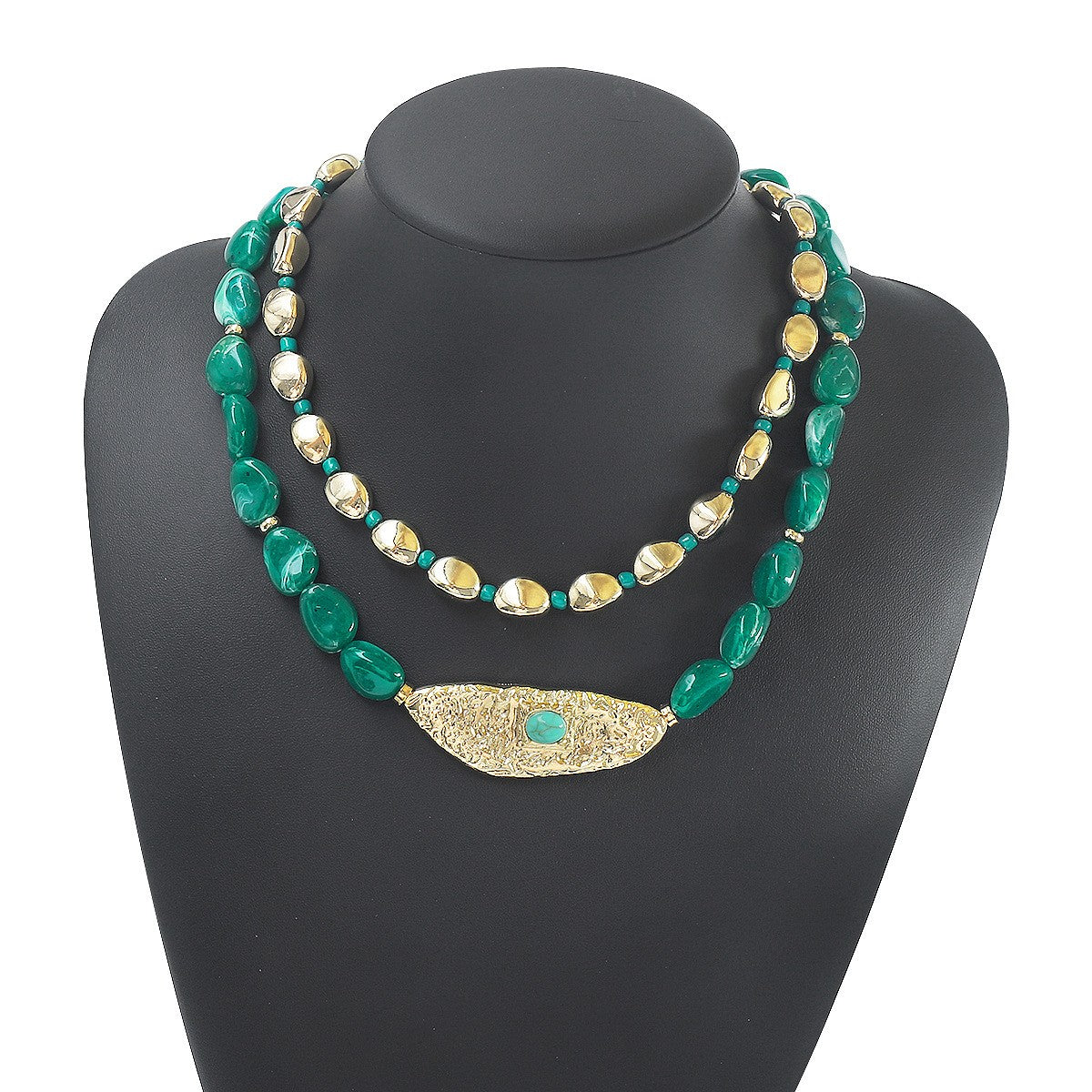 Boho Vintage Red Beaded Layered Necklace