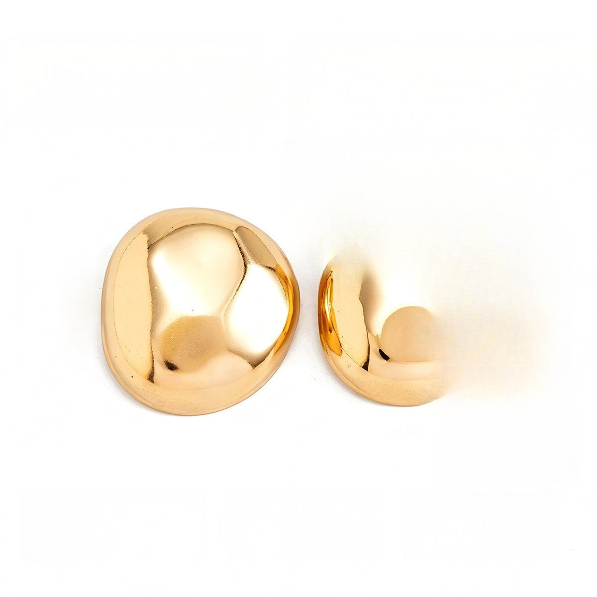 Classy Polished Irregular Dome Stud Earrings