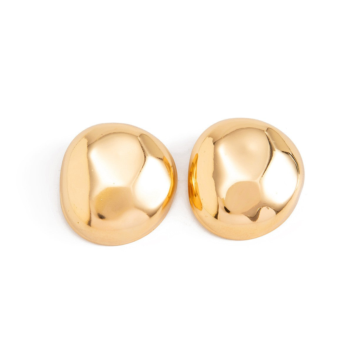 Classy Polished Irregular Dome Stud Earrings