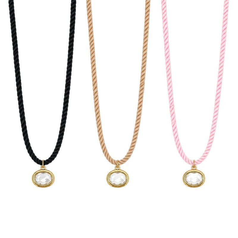 Romantic Dual Tone Braided Crystal Necklace
