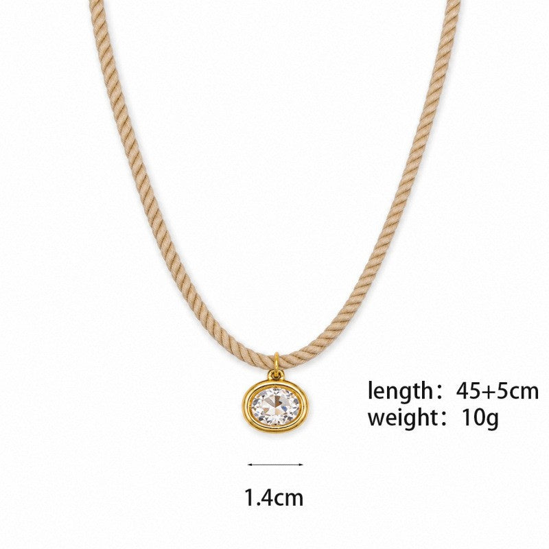 Romantic Dual Tone Braided Crystal Necklace
