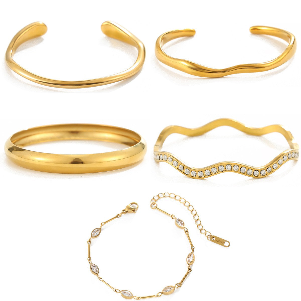 Classy Wavy Stackable Bracelet Set