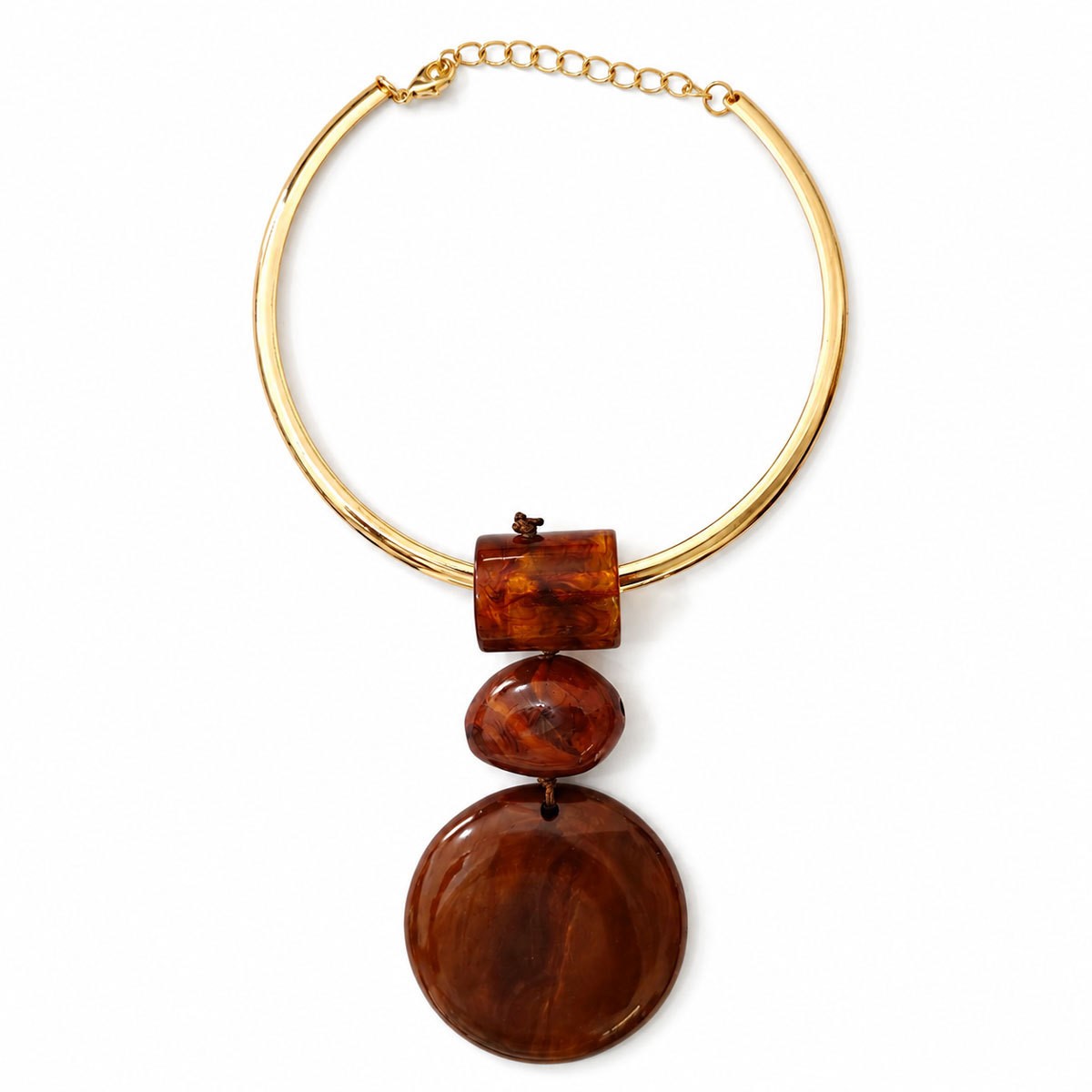 Classy Amber Geometric Collar Necklace