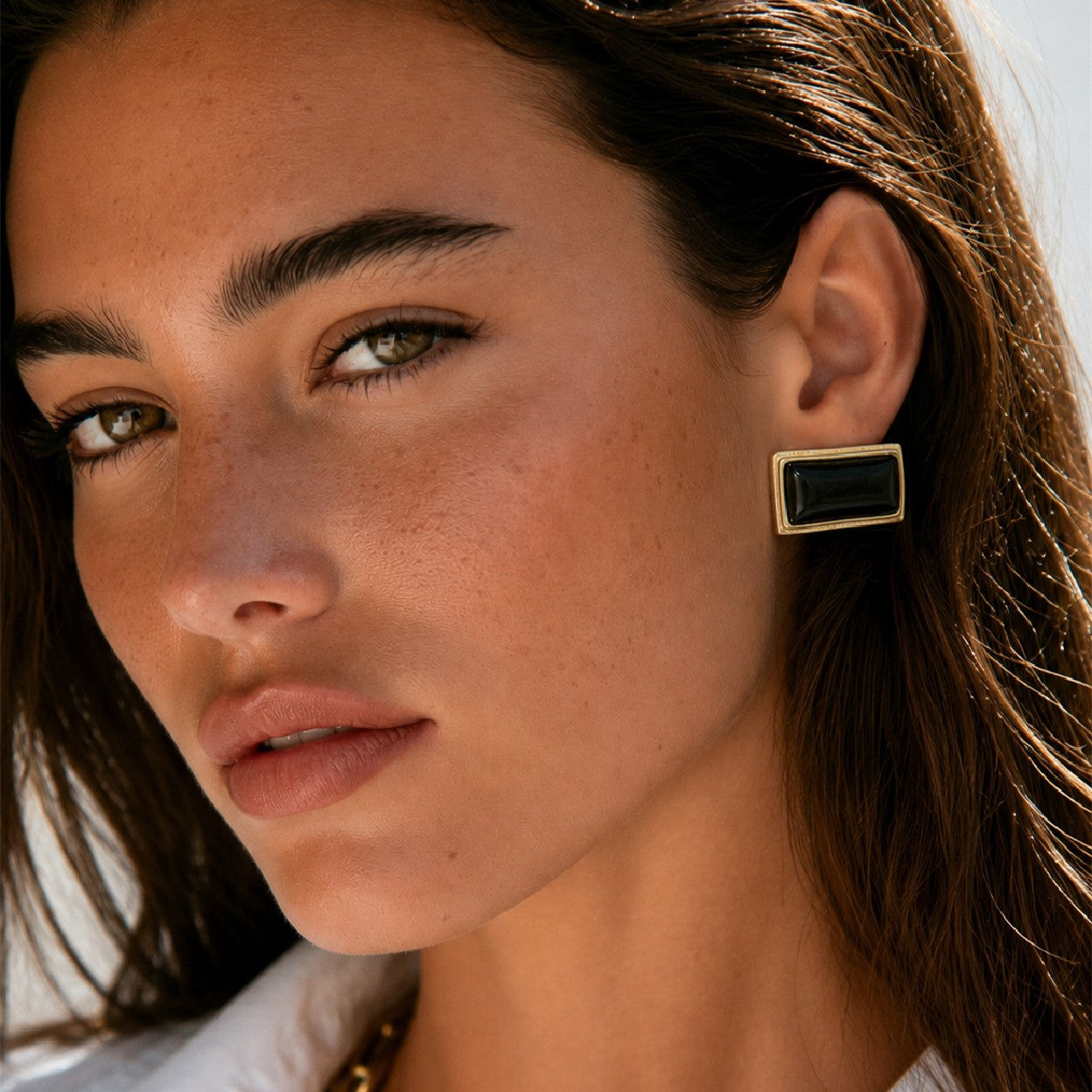 Classy Black Geometric Square Stud Earrings