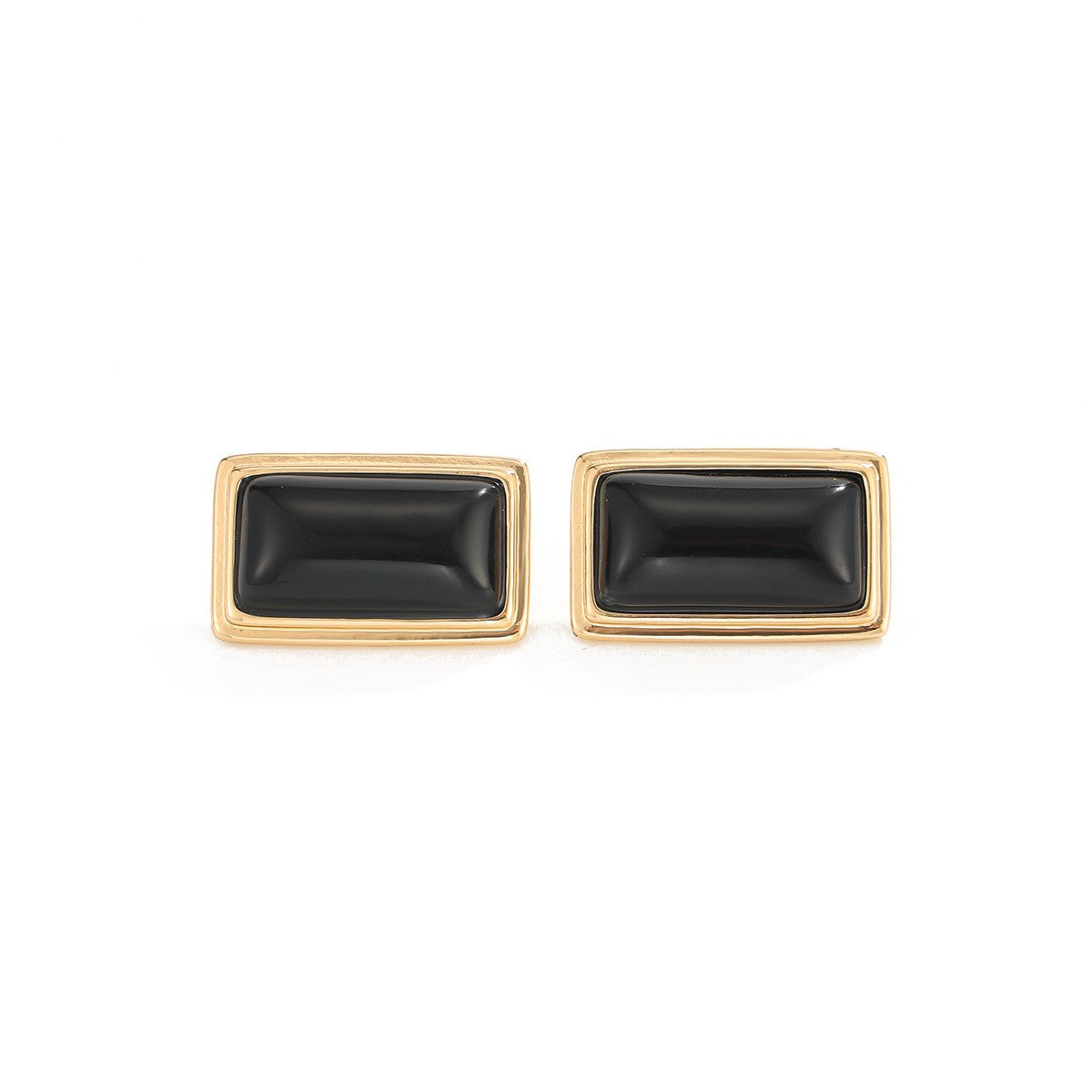 Classy Black Geometric Square Stud Earrings
