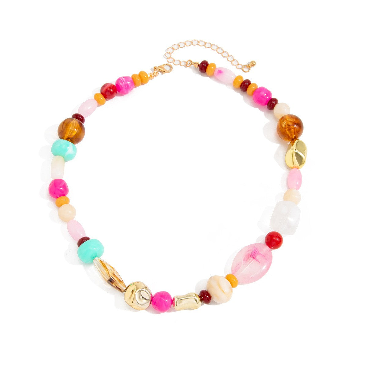Boho Multicolor Resin Bead Necklace & Bracelet Set