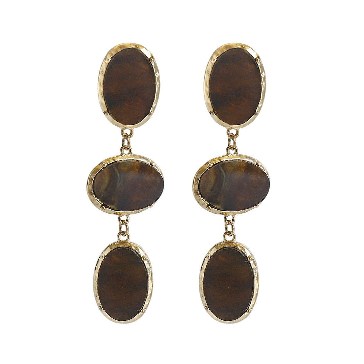 Classy Marbled Acrylic Oval Drop Earrings