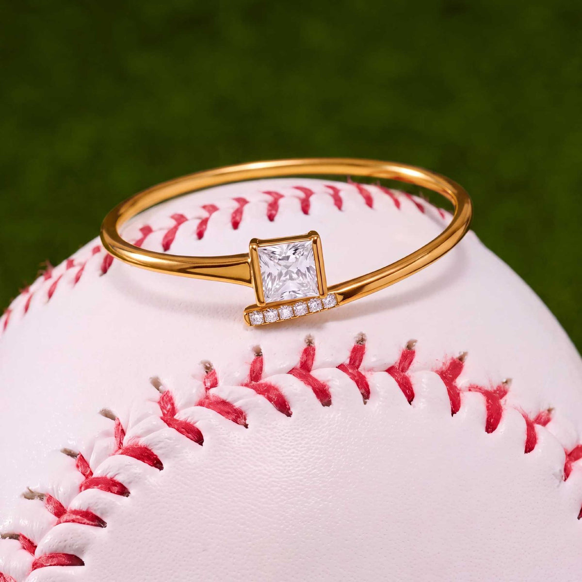 Classy Geometric CZ Open Bangle Set