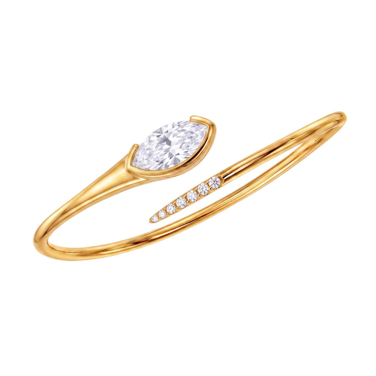 Classy Geometric CZ Open Bangle Set