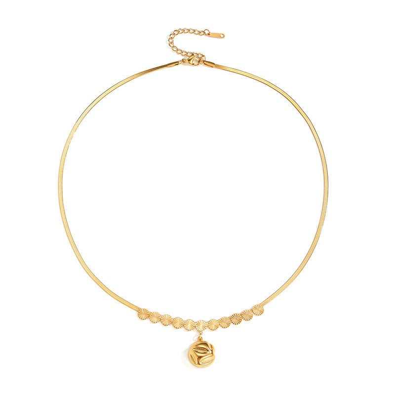 Romantic Iridescent Heart Snake Chain Necklace