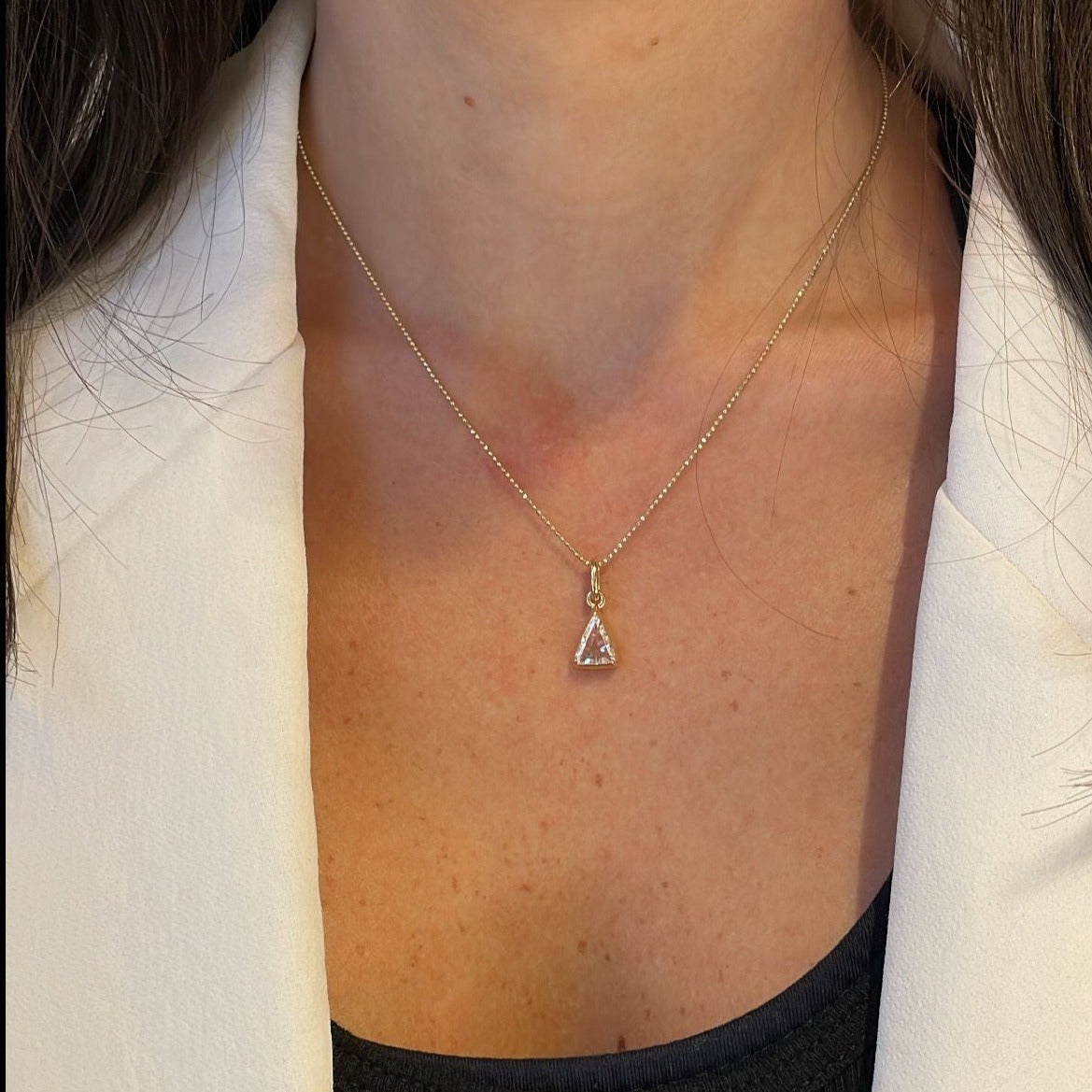 3pc Dainty Wave & Teardrop CZ Necklace Set
