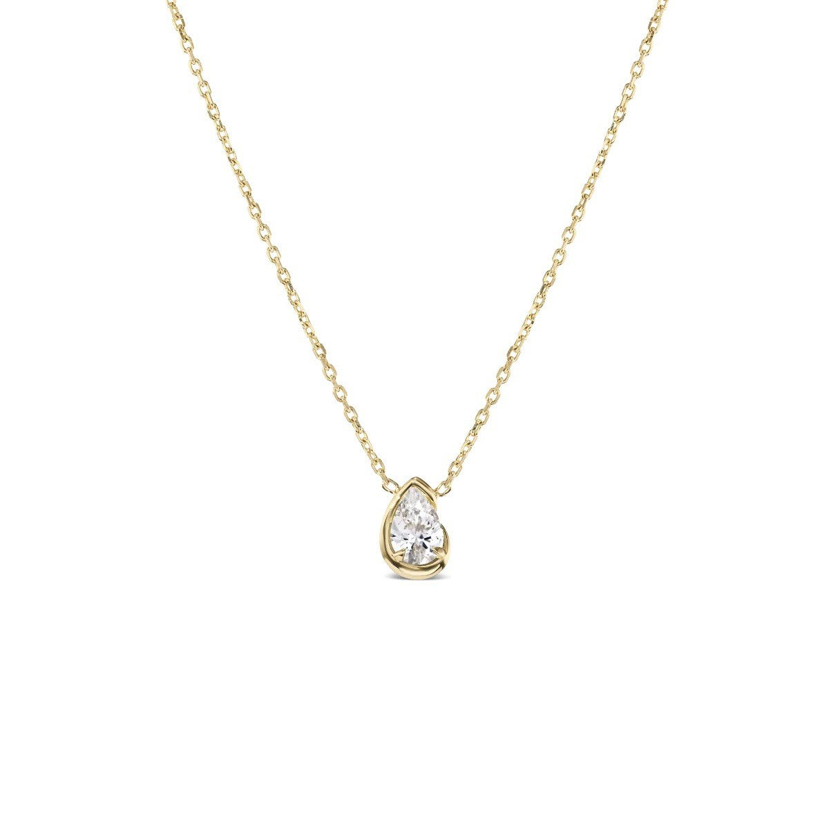 3pc Dainty Wave & Teardrop CZ Necklace Set