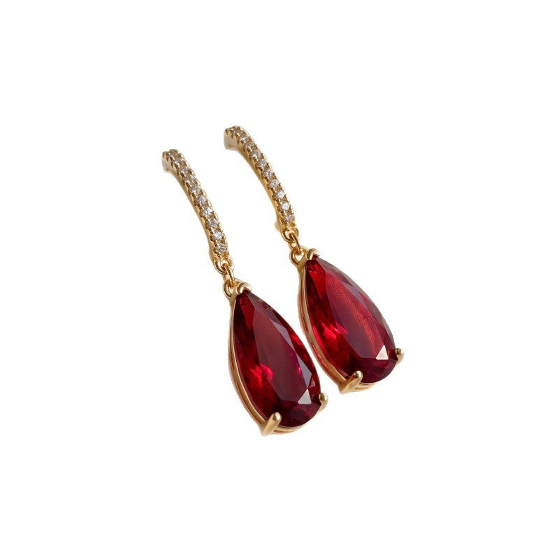 Classy Blue Teardrop Dangle Earrings