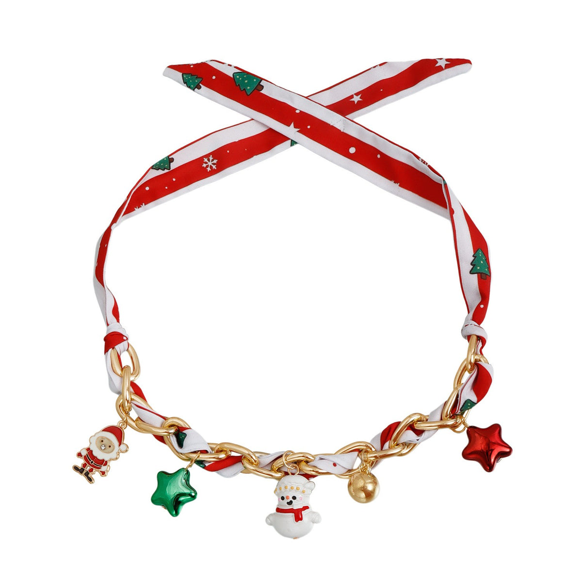 Festive Ribbon Charm Choker Necklace