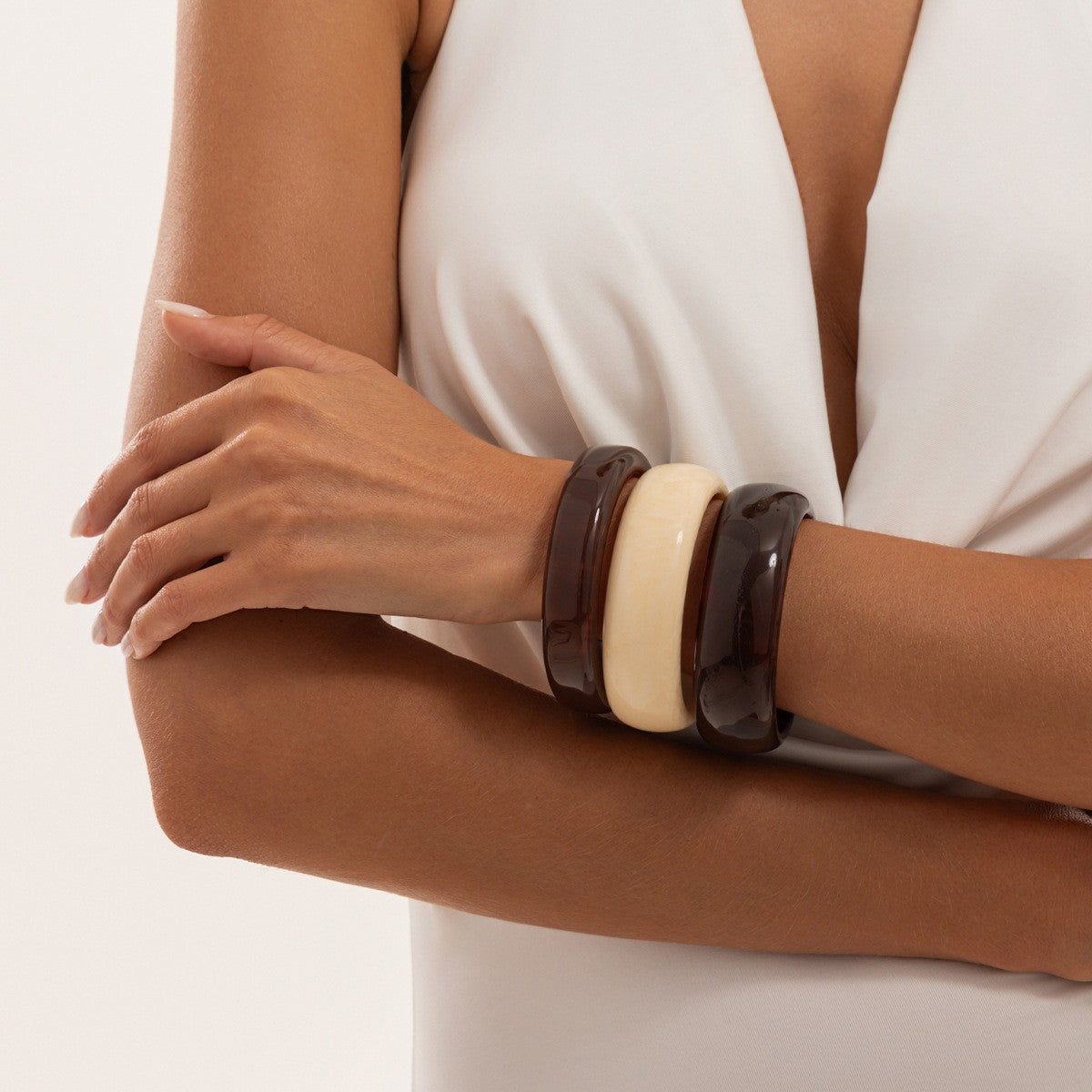 Classy Macaron Resin Wide Bangle