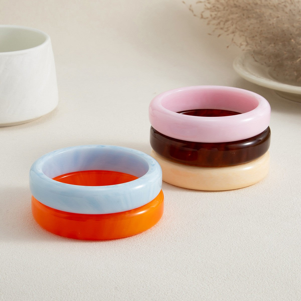 Classy Macaron Resin Wide Bangle