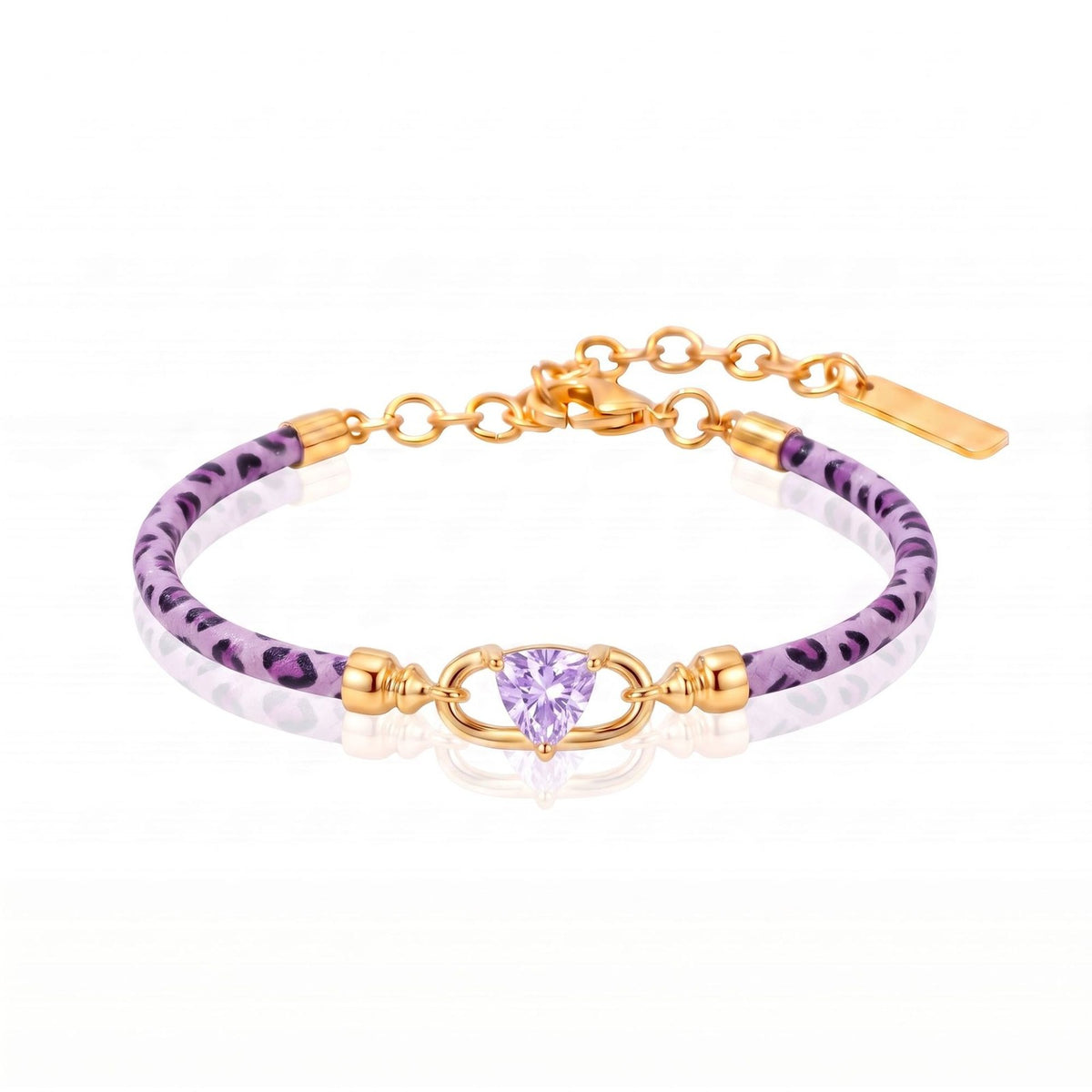Classy Leopard Print Zircon Bracelet Set