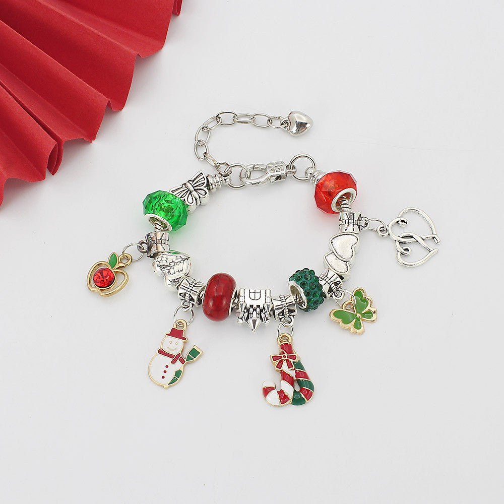 Festive Christmas Snowman Charm Bracelet